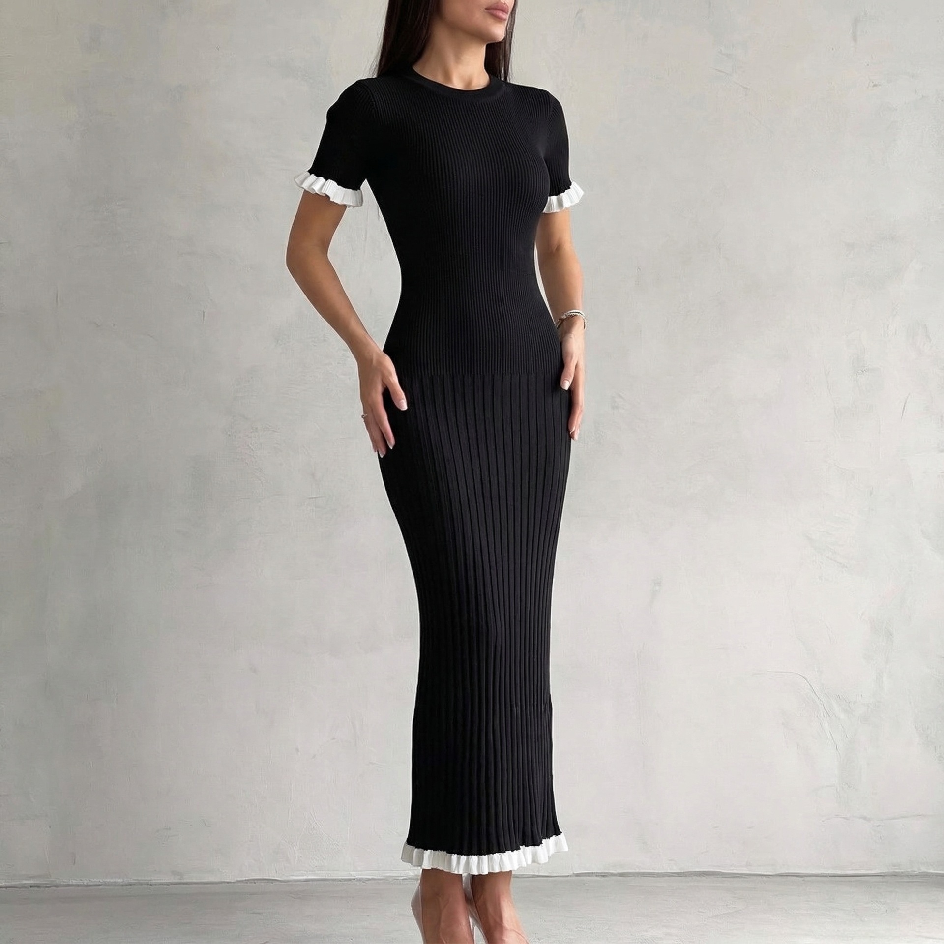 Damen Strickkleid Figurbetont – Enganliegendes Sweater Dress | Elegantes Casual Kleid im modernen Stil