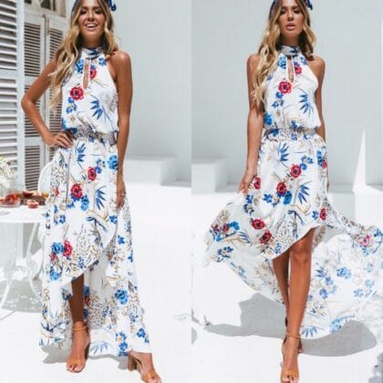 Damen Boho Maxikleid – Leichtes Sommer- und Strandkleid | Elegantes Langkleid im Bohemian Stil