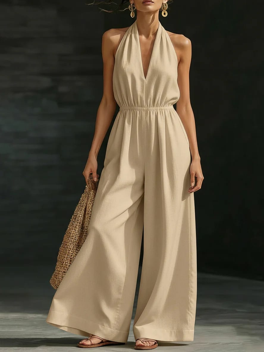 Damen Jumpsuit Neckholder | V-Ausschnitt & Rückenfrei – Bild 5