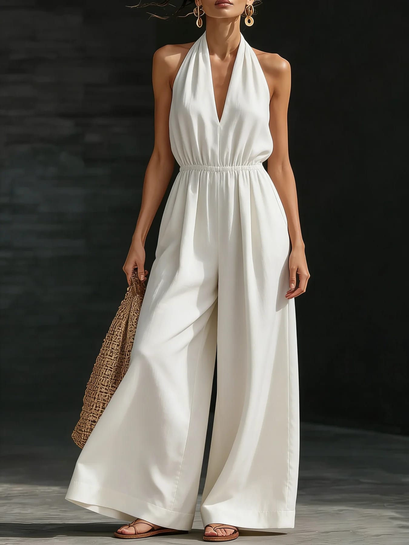 Damen Jumpsuit Neckholder | V-Ausschnitt & Rückenfrei – Bild 4