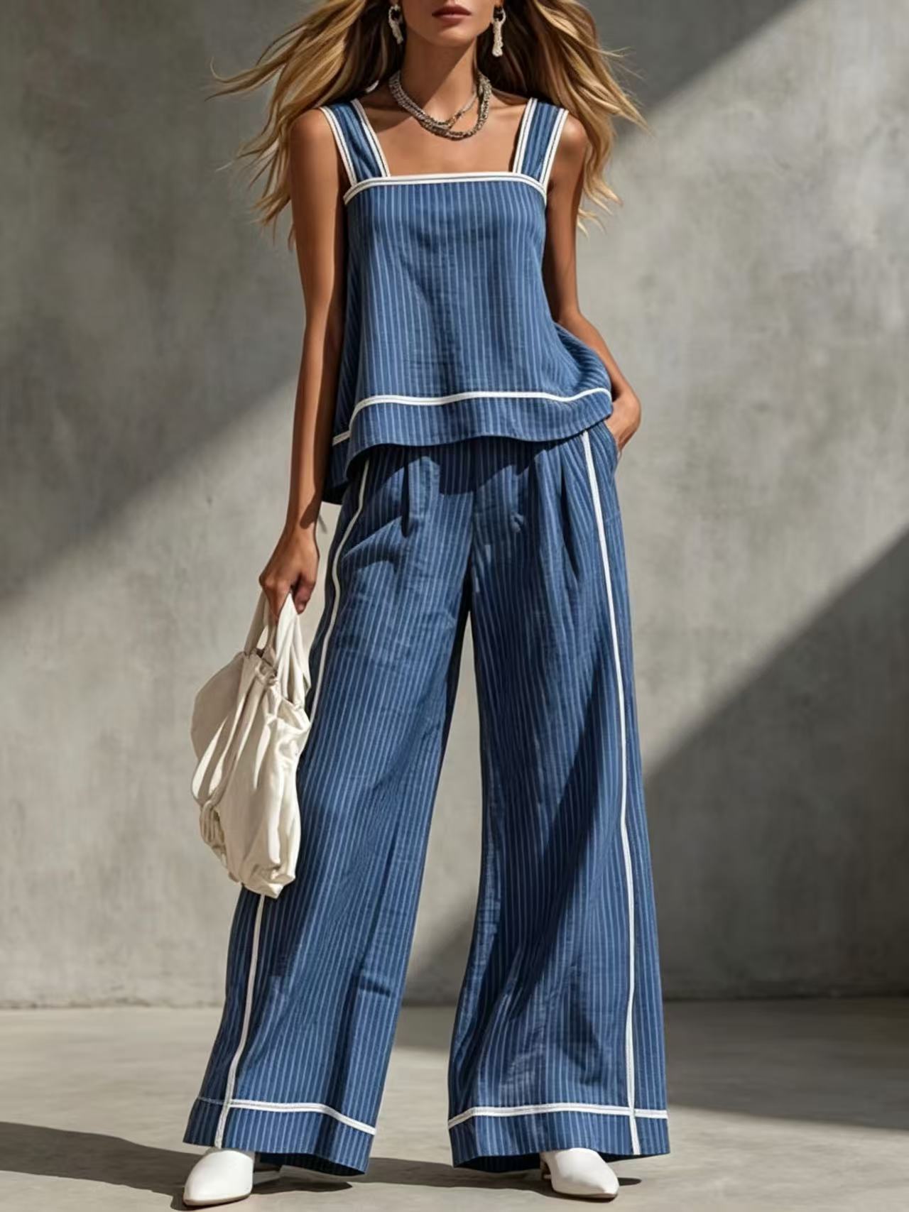 Damen Sommer Zweiteiler Set – Lässiger Casual Mode Look | Leichtes Sommer Outfit für Frauen – Bild 4